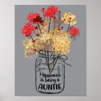 Poster 6 Jolie Florale Maman Le bonheur est d'être une Ta