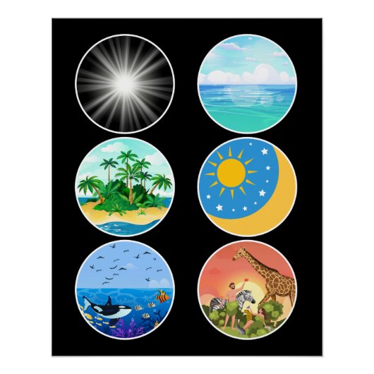 Poster 6 Jours de création - Genèse 1-2 Enseignant scolai (Devant)