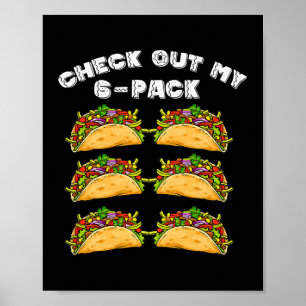 Poster 6 Pack Fitness Taco Funny Mexicaine Gym Top pour