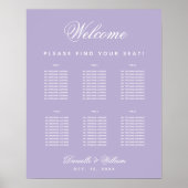 Poster 6 Tableaux Mariage Lavande Plat Plat Graphique (Devant)