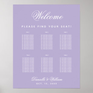 Poster 6 Tableaux Mariage Lavande Plat Plat Graphique