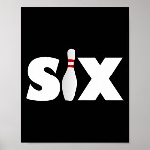 Poster 6e anniversaire Six 6 ans de Bowling Party Birthda
