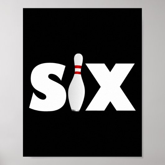 Poster 6e anniversaire Six 6 ans de Bowling Party Birthda (Devant)