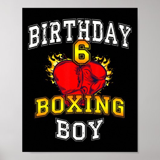 Poster 6th Birthday Boy Shirt - Boxing 6 Years Old Kid (Devant)