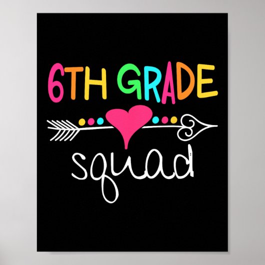 Poster 6th Grade Squad Sixth Teacher Student Team Back To (Devant)