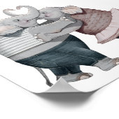 Poster 6x6 Eléphants en amour Imprimer (Coin)