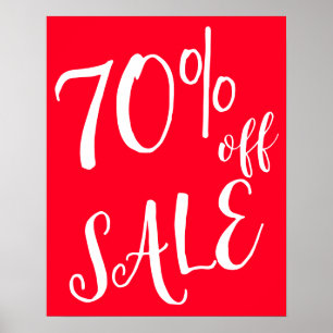 Poster 70% De Promo Signal, Boutique Rouge Signal, Vente