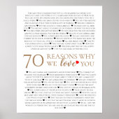 Poster 70 raisons pour lesquelles nous vous aimons 80e 60 (Devant)