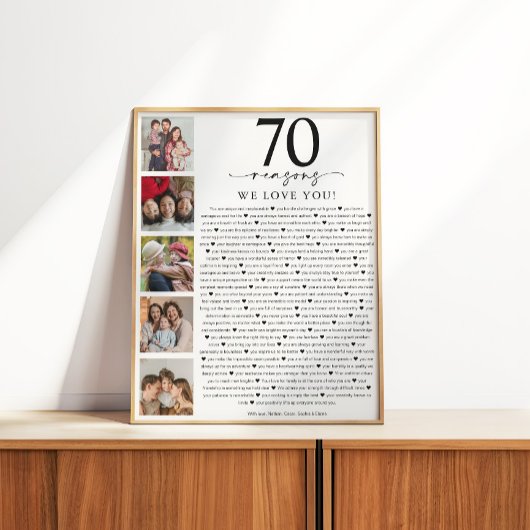 Poster 70 Raisons pour lesquelles nous vous aimons Annive