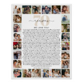 Poster 70 Reasons We Love You Photo Collage Keepsake Gift (Devant)