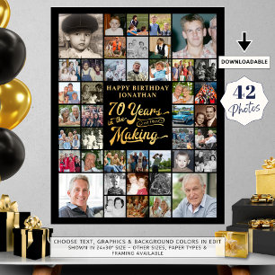 Poster 70e anniversaire 42 Photo Collage ANNÉES DANS LA F