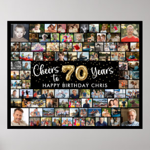 Poster 70e anniversaire 92 Photos Noir Or À l'honneur des