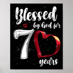 Poster 70e anniversaire bénis par Dieu pendant 70 ans d'a