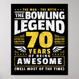 Poster 70e anniversaire Bowling 70 ans Old Bowler