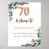 Poster 70e anniversaire eucalyptus vert bienvenue (Devant)