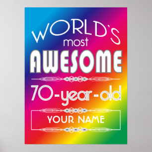 Poster 70e Anniversaire Mondes meilleur arc-en-ciel fabul