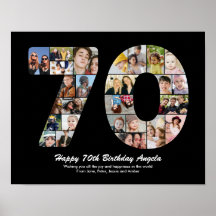 70e anniversaire Numéro 70 Photo Collage Cadeau