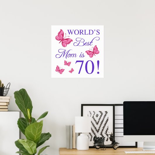 Poster 70e anniversaire pour maman (Bureau à domicile)