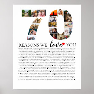 Poster 70e anniversaire raisons pour lesquelles nous vous