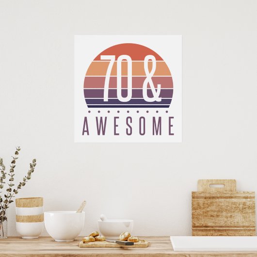 Poster 70e anniversaire Retro Sunset (Cuisine)