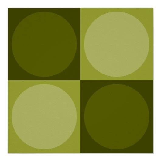 Poster 70s Checks and Circles Green (Devant)
