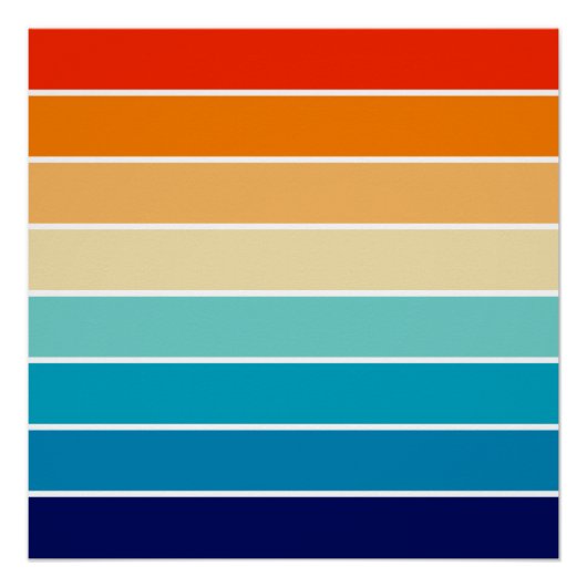 Poster 70s Rainbow Stripes (Devant)