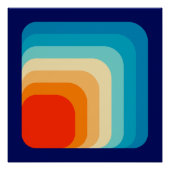 Poster 70s Square Rainbow (Devant)