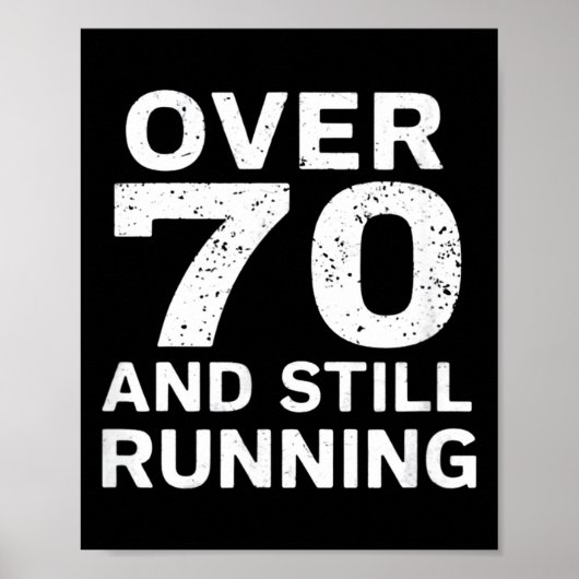 Poster 70th Birthday Older Runners Over The Hill 70 Runni (Devant)