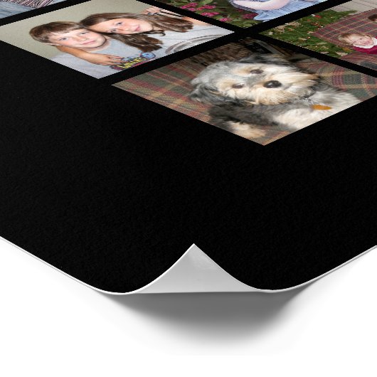 Poster 72 Carré Photo Collage Grille avec texte - noir (Coin)