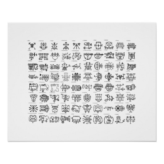 Poster 72 Goetia Sigils Wall Witchcraft Démonologie Magic (Devant)