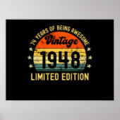 Poster 74e anniversaire édition limitée 1948 74 ans (Devant)