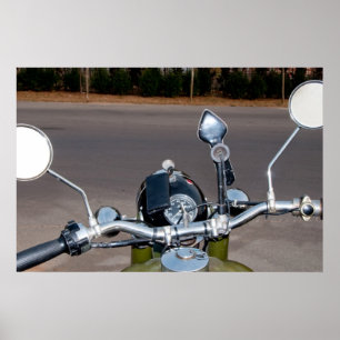 Poster 750B-2 funky motorcycle with a sidecar