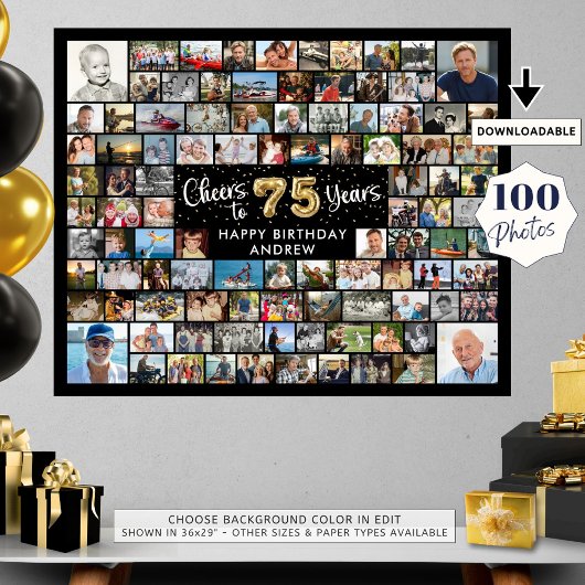 Poster 75e anniversaire 100 Photos Black Gold Bravo à l'a