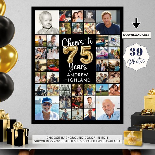 Poster 75e anniversaire 39 photo Collage de photos encour