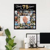 Poster 75e anniversaire 45 Collage de photos encourage à  (Bureau à domicile)
