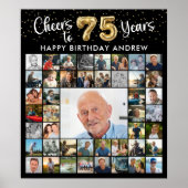 Poster 75e anniversaire 45 Collage de photos encourage à  (Devant)