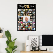 Poster 75e anniversaire 55 Collage de photos encourage à  (Bureau à domicile)