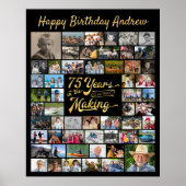 Poster 75e anniversaire 55 photo Collage ANNÉES DANS LA F (Devant)