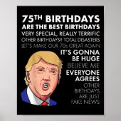 Poster 75e Anniversaire Cadeau Funny Trump Citation Shirt (Devant)