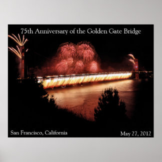 Poster 75e anniversaire du pont du Golden Gate
