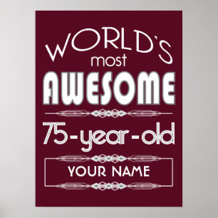 Poster 75e Anniversaire Mondes Meilleur Fabuleux Rouge fo