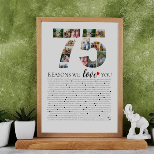 Poster 75e anniversaire toutes les raisons pour lesquelle