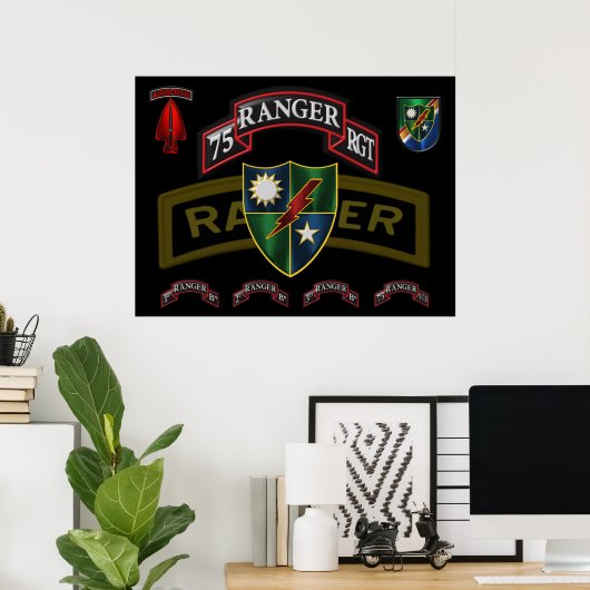 Poster 75e régiment de Rangers (Bureau à domicile)