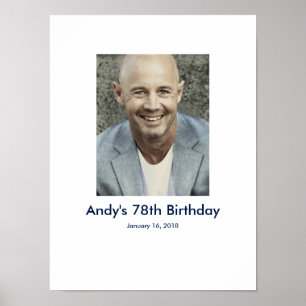 Poster 78e anniversaire photo personnalisée Connexion Bur