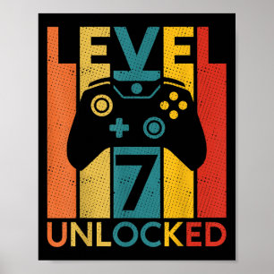 Poster 7 Anniversaire 7e niveau Citation de jeu déverroui