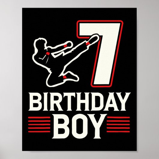 Poster 7 Anniversaire Boy Karate Sept Anniversaire (Devant)