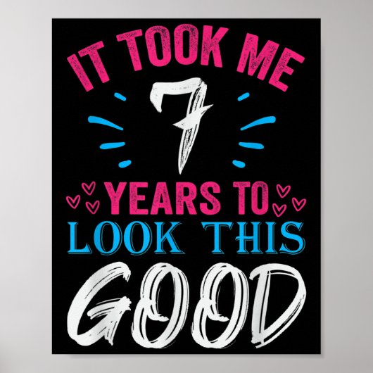 Poster 7 Ans Anniversaire Citation Graphiques Funny 7e B- (Devant)