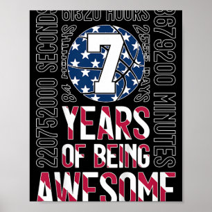 Poster 7 ans d'être génial basket-ball 7e anniversaire