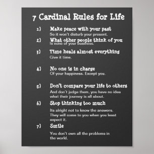 Poster 7 Cardinal Rules for LIFE