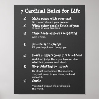 Poster 7 Cardinal Rules for LIFE